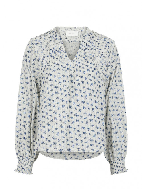 Nipoa dot flower blouse blue M