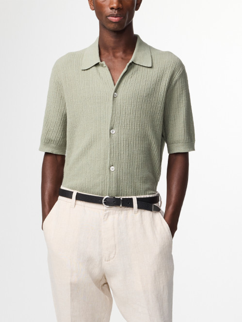 Nolan polo cardigan sage green 