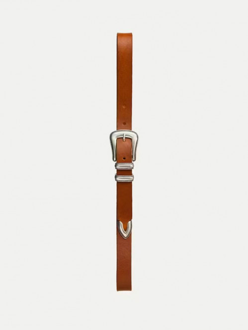 Western silver belt toffee brown 