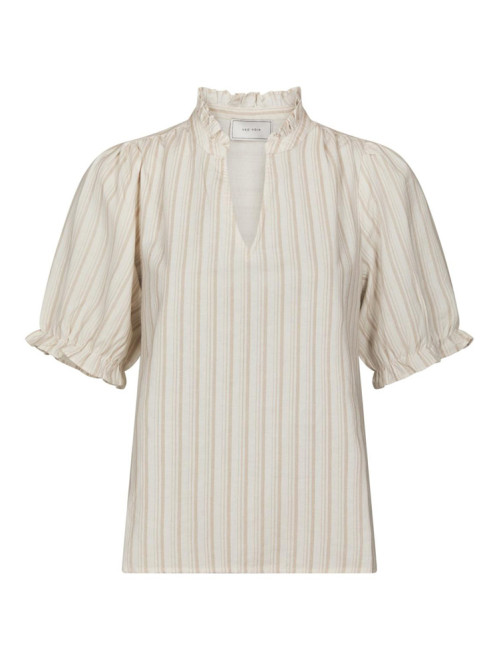 Odesa linen stripe blouse sand 