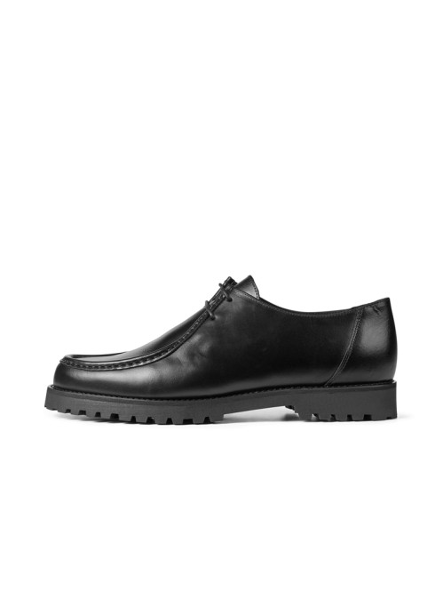 Ollie moc toe black leather 