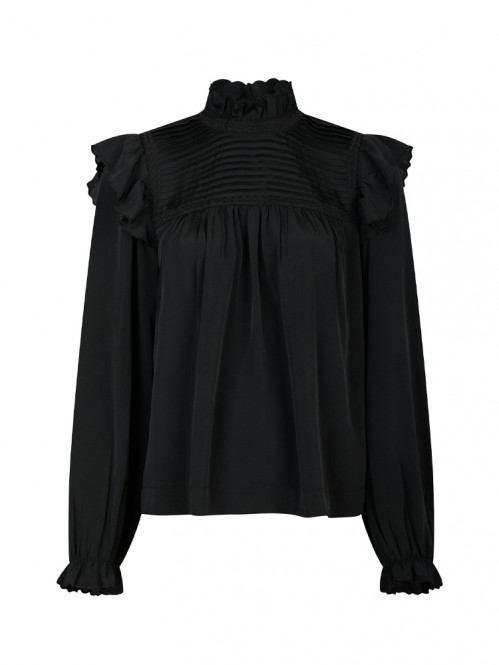 Percy soft satin blouse black 