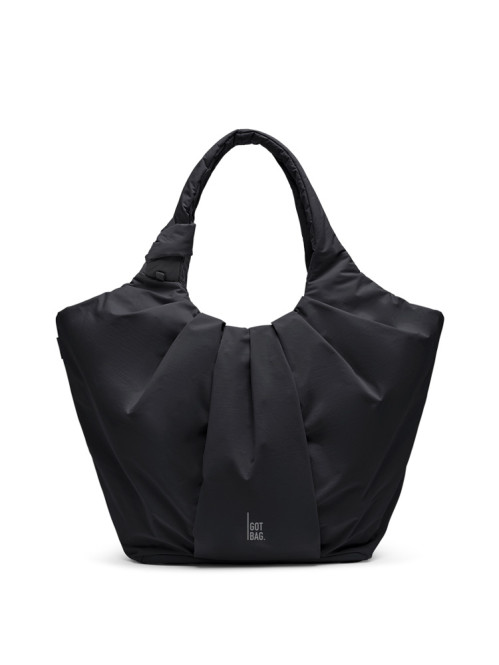 Pleat tote bag black 