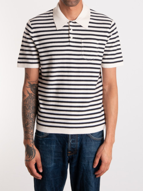 Poloshirt elito ecru dk nay 