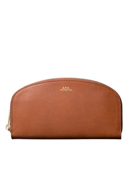 A.P.C.Portefeuille demi-lune cad-noisette