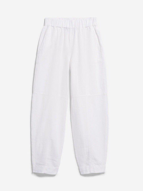 Pure linen pull on barrel pant white 