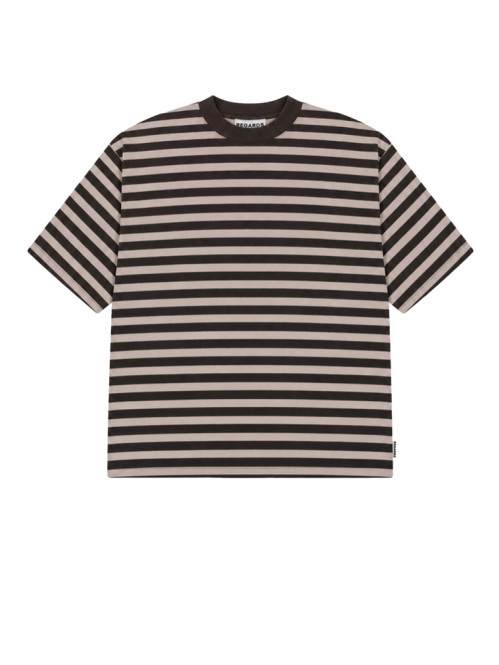 Striped oversize tee espresso taupe 