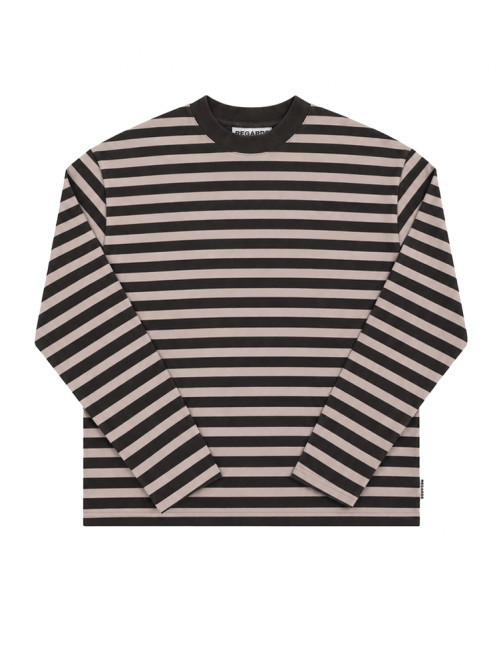 Striped oversize longsleeve espresso taupe 