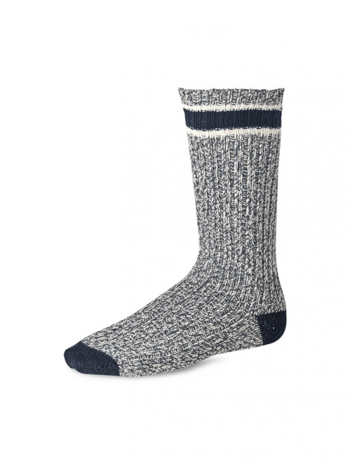 Ragg wool stripe socks slate navy 9-12