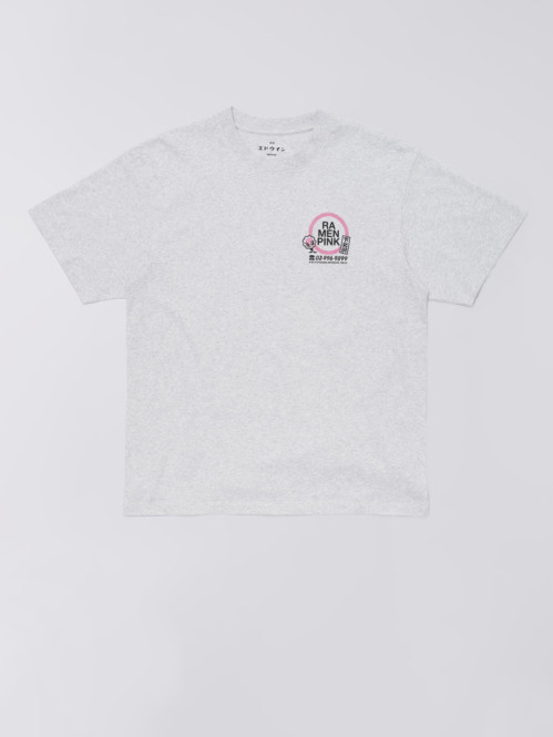 Ramen pink t-shirt grey marl 