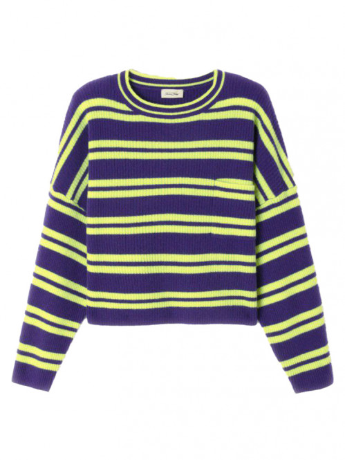 Rax 18g pullover violet/jaune 
