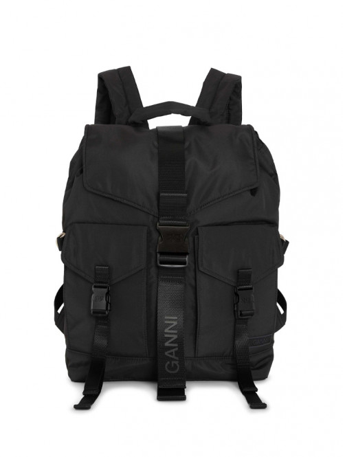 Recycled tech backpack black 