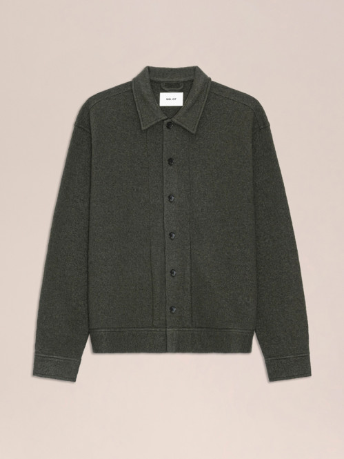 Reed wool shirt dark army 