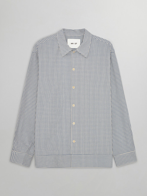 Reed seersucker hemdjacke stone blue 