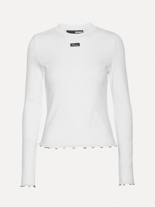 Rib longsleeve top bright wht 