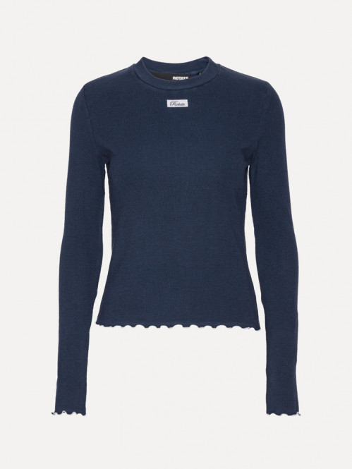 Rib longsleeve top navy blaze 