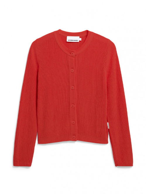 Ricalaa lino cardigan coral blush 