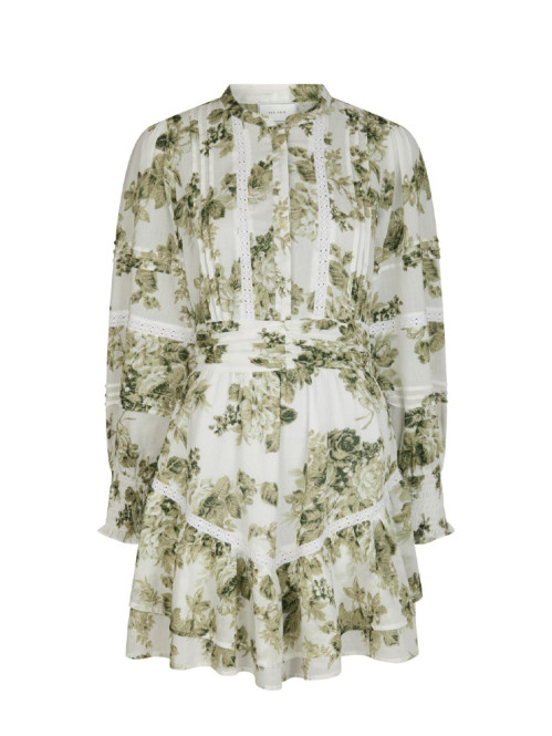 Roberta flower dress sage green S