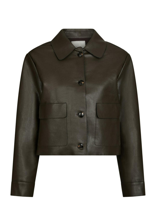 Romana faux pu jacket brown 