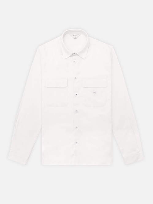 Ronny twill brush shirt bianco 