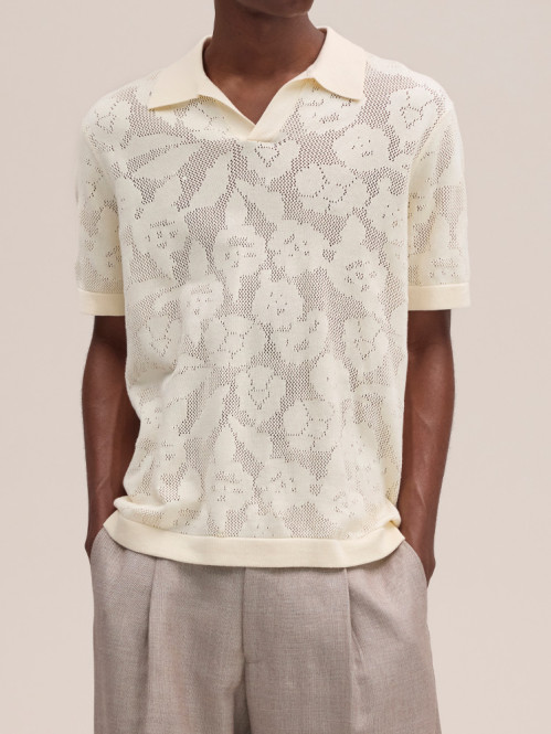 Ryan flower polo ivory 