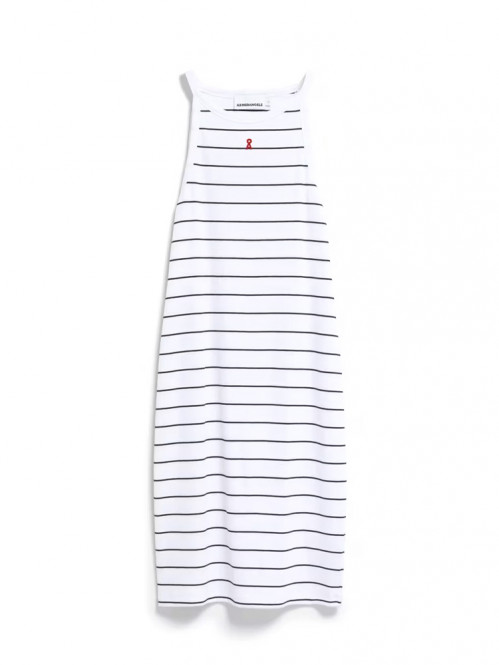 Sasinaa fine stripes dress wht blk 
