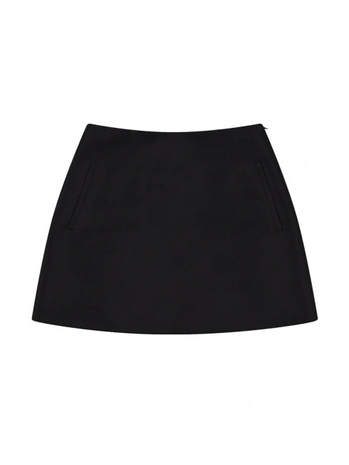 Satin mini skirt black 