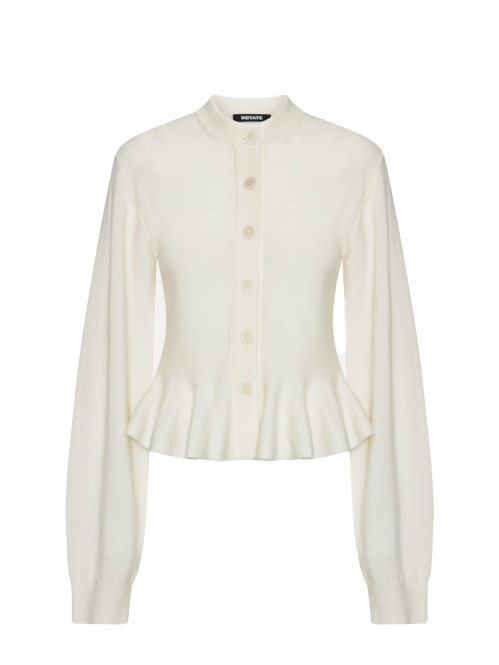 Sculptured knit cardigan egret S
