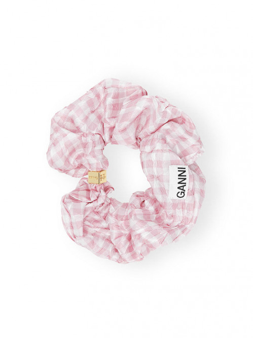 Shibori pleat scrunchie mauve 