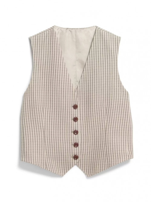 Sineriaa check waistcoat sand stone 