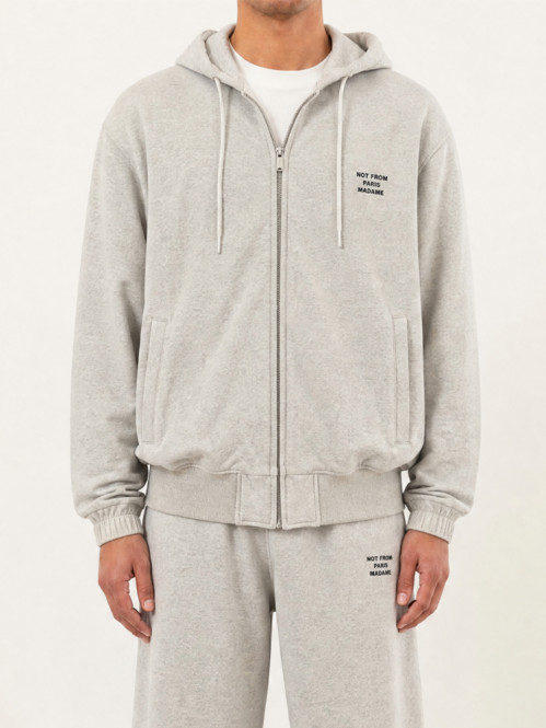 Slogan zip sweatshirt grey 