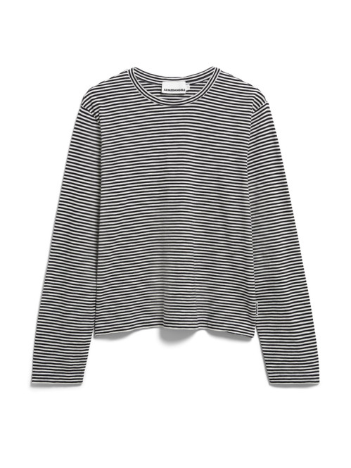 Slub jersey stripe longsleeve black S