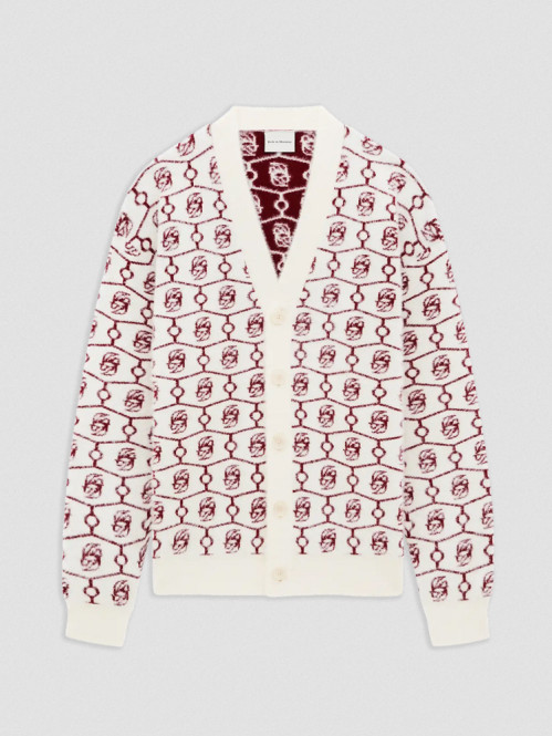D mirror monogram knit cardigan off white 