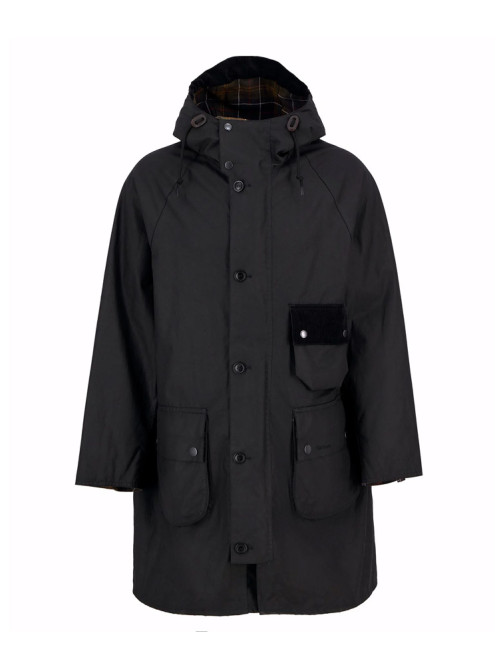 Solway trench wax coat black 