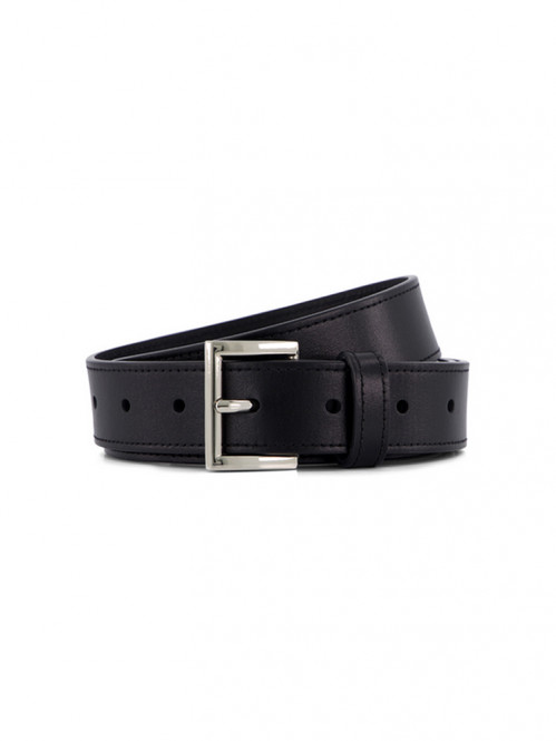 Square buckle belt black 