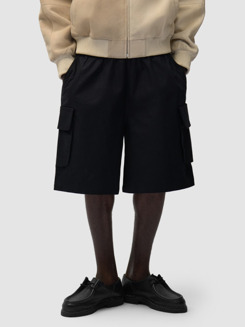 Leinen cargo short black 