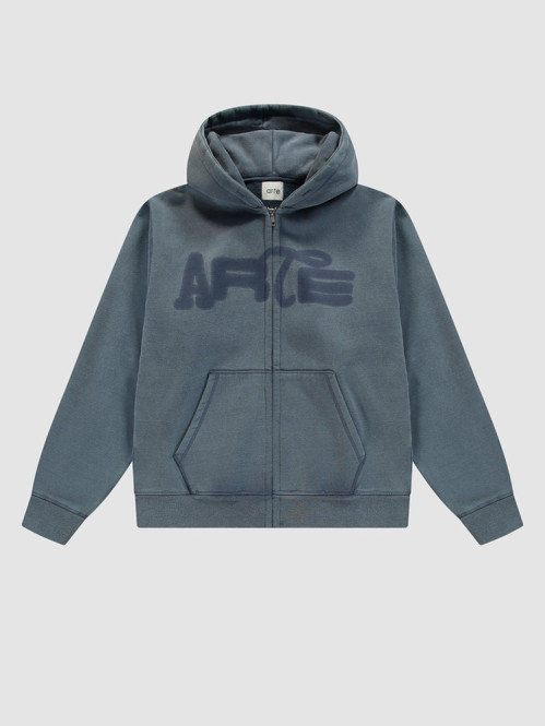 Stencil sunfade zip hoodie navy 