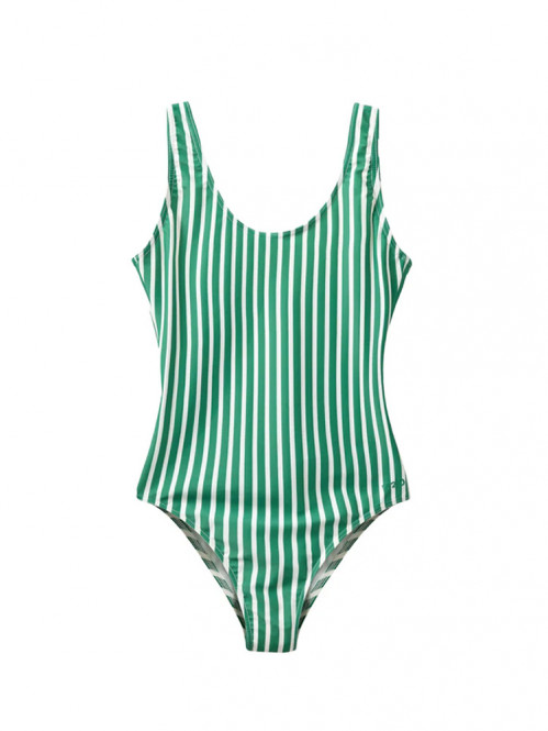 Stripe swim suit posy green 