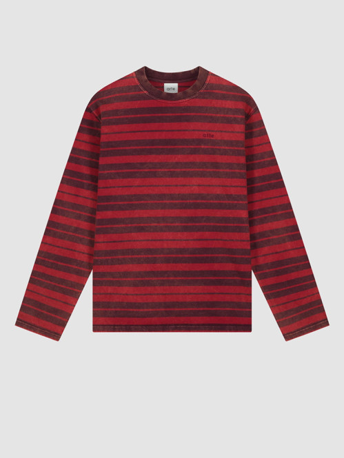 Sunfade striped longsleeve red bordeaux 