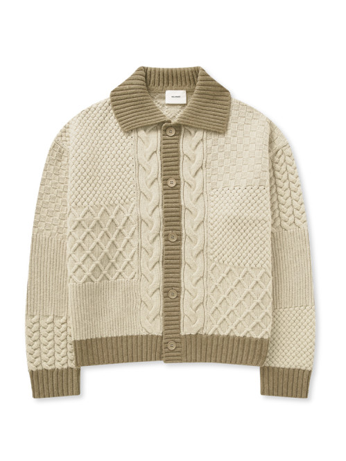 Textured franko cardigan lt beige 