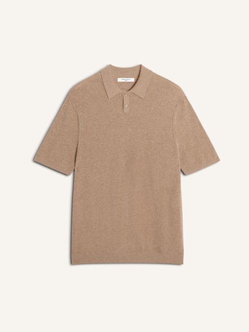 Textured menno short sleeve roasted almond 