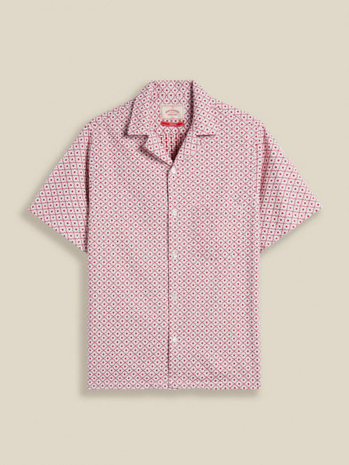 Tile shirt wht red 