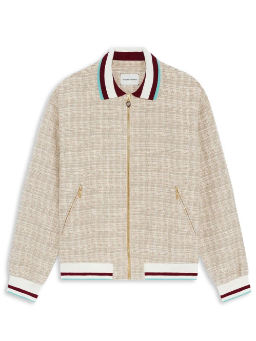Trackjacket tweed dk sand 