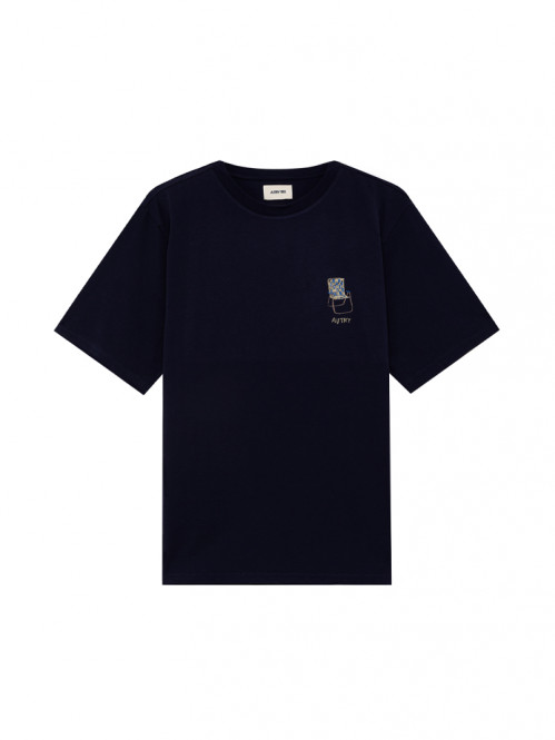 T-shirt man cotton blue 