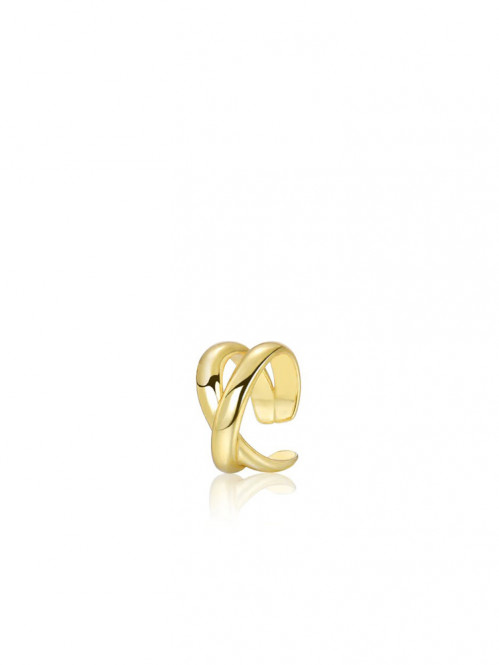 Crossed earcuff gold 