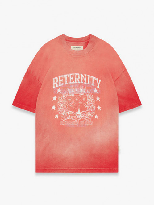 University t-shirt bleached red 