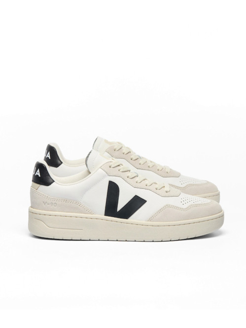 V-90 leather sneaker white black 