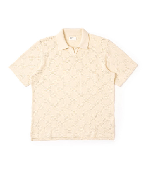 Vacation polo fantasy checkerboard ecru 