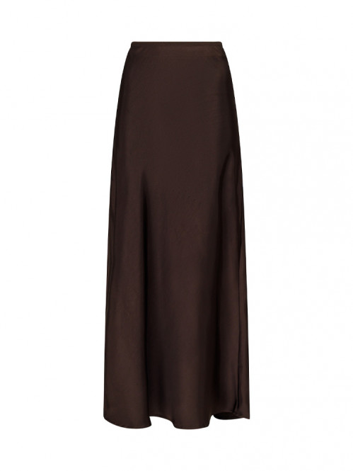 Vicky heavy sateen skirt dark brown 