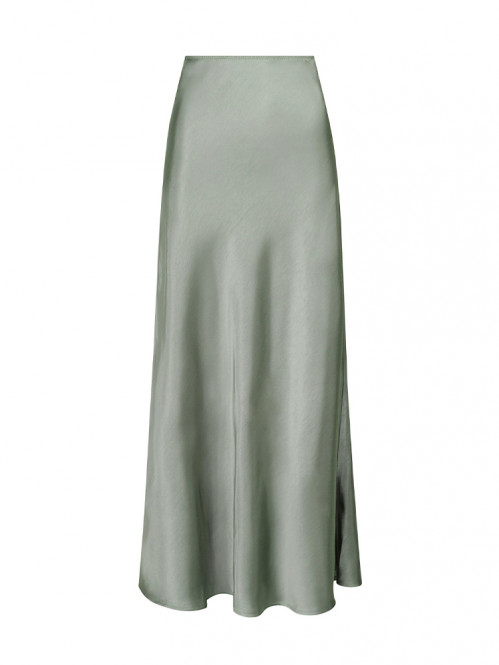 Vicky heavy sateen skirt smoke green 